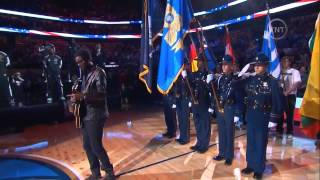 Gary Clark Jr performs the National Anthem at the NBA AllStar Game 2014 [upl. by Lleddaw841]