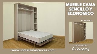 Mueble cama abatible en vertical sencillo y económico ¡Gran ahorro de espacio [upl. by Dagall624]