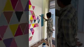 Checks wall painting ￼ art homepainter painting paintr firojpainter [upl. by Cullan]