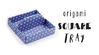 Origami Square Tray Tutorial  Toolbox  Box  DIY Desk Organiser  Paper Kawaii [upl. by Flss]