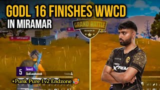 Team Godlike 16 Finishes WWCD in Miramar 🤯🔥  Punk On fire  Pure 1v2 Endzone For chicken dinner 🥵🔥💛 [upl. by Sanson493]