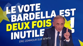 Éric Zemmour sur BFMTV  Le vote Bardella est deux fois inutile [upl. by Anilys]