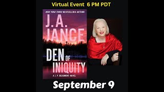 JA Jance discusses Den of Iniquity [upl. by Uzzi115]