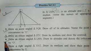 Practice set 41  class 8  Orthocenter  Altitudes and Medians of triangle  Q No 4 [upl. by Ballard]