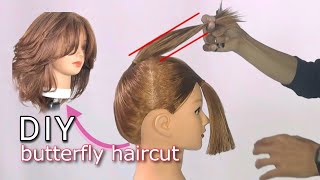 DIY Butterfly haircut layered haircutcara potong rambut layer butterfly [upl. by Ledda448]