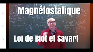 Magnétostatique  Formule de Biot et Savart Champ magnétique créé par une spire [upl. by Dann]