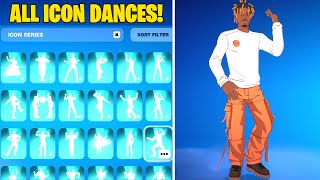 ALL ICON SERIES DANCES amp EMOTES IN FORTNITE 317 [upl. by Enelrak]