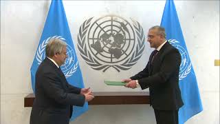 The Credentials Ceremony of Ambassador Koussay AlDAHHAK as the PR of Syria to the UN 3112024 [upl. by Kin]