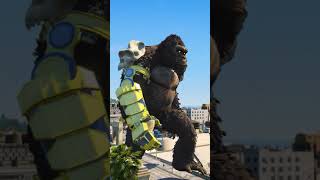 Godzilla x Kong vs ScarKing x King Ghidorah  GTA 5 Mods godzilla kaijuuniverse gta shingodzilla [upl. by Aisitel]