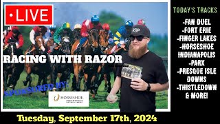 LIVE Horse Racing Handicapping  Parx  Horseshoe Indianapolis  Thistledown  Tues Sept 17th [upl. by Hoem]