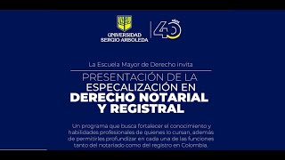 🎓 Presentación de la Especialización en Derecho Notarial y Registral 🎓 [upl. by Chastain]