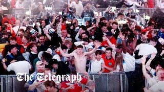 England fans celebrate as they beat Wales 30 reaching last 16 at the World Cup [upl. by Ecreip552]