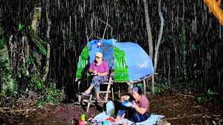 Camping hujan deras membuat shlater dari plastik beningcamping amp fishing [upl. by Aicil]