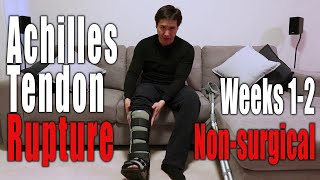 Achilles Tendon Rupture NonSurgical Recovery  Weeks 12 Day 8 Initial Adjustment [upl. by Fusuy]