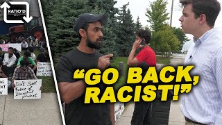 International student protest gets HEATED in Brampton [upl. by Atinrahc]