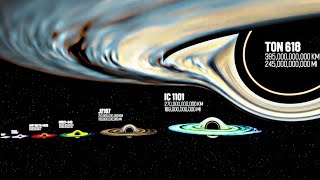 Black Hole Size Comparison 4K  3d Universe Size Comparison Animation Comparison  science [upl. by Arny]