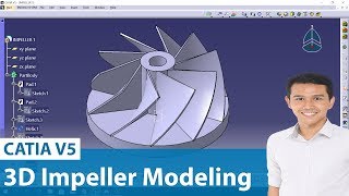 037 I Catia V5 3D Impeller Modeling I Nazmi Ismail [upl. by Cornwall]