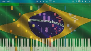 Brazilian National Anthem — quotHino Nacional Brasileiroquot Synthesia [upl. by Aliuqa]