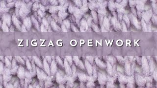 How to Knit the Zig Zag Openwork Stitch  Knitting Stitch Pattern  English Style [upl. by Bolte587]