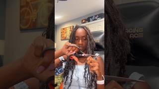 Cutting MY HAIR retouching bohobraids knotlessbraids [upl. by Eldnar]