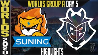 SN vs G2 Highlights  Worlds 2020 Group A Day 5  LoL World Championship  Suning vs G2 Esports [upl. by Keffer658]