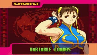 VChun Li Vism Chun Li Variable Combos VCs  Street Fighter Alpha 3 SFA3 UpperMax [upl. by Saleme]