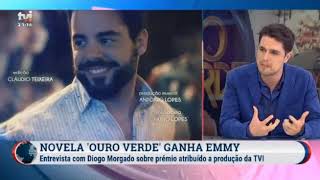 Jornal das 8  quotOuro Verdequot ganha um Emmy  Entrevista com Diogo Morgado [upl. by Nohsid535]