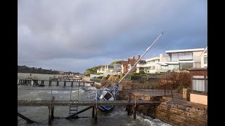 Storm Henk at Sandbanks Gale force winds hit the coast at the exclusive Dorset peninsula [upl. by Aleel]