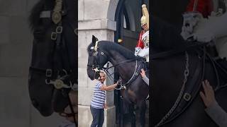 Kings guard encouraged young boy to touch the horse horseguardsparade [upl. by Jessalin954]