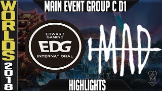 EDG vs MAD Highlights  Worlds 2018 Group C Day 1  Edward Gaming vs MAD Team [upl. by Dorelia646]