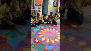 Rangoli Made by Students in SDV PUBLIC SCHOOL shorts rangoli school diwali viralvideo [upl. by Nuahsal231]