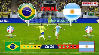 Brazil vs Argentina  Penalty Shootout 2024  Final Copa America  PES Gameplay PC [upl. by Ardnazil]