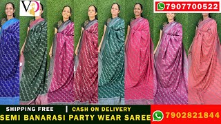 SEMI BANARASI SAREERS1630amp1580SR479onlineshopping sarees VITARA DESIGN KOTHAMANGALAMpartywear [upl. by Nesral]