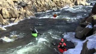 Winter whitewater kayaking [upl. by Chandos]