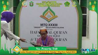 MTQ 33 PROV SULAWESI SELATAN LOMBA TAFSIR DAN HIFDZIL 30 JUZ [upl. by Esmerolda]