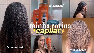 minha rotina capilar tendo cabelo cacheado  produtos finalização✨ [upl. by Marc898]