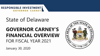 Governor Carneys Budget Proposal for Fiscal Year 2021 [upl. by Evonne]