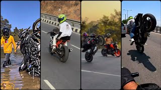 Boys ATTITUDE RIDERs 😎 PRO RIDErS ❌ HEAVY STUNTs⭕ STUNTS RIDERS🖤KTM🧡R15💜NS200❤️DUKE [upl. by Eirdua]