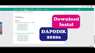 Cara Download dan Instal Full Dapodik Versi 2020a [upl. by Quinton122]