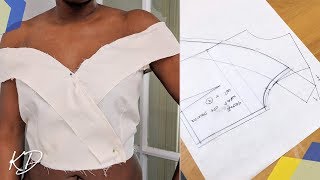 OFF SHOULDER COLLAR TOP CUTTING AND STITCHING  KIM DAVE [upl. by Artkele]