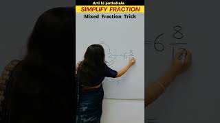 Simplify Fractions Quickly🤩 Mixed Fraction simplification Trick shorts trending shortsfeed [upl. by Ciprian388]