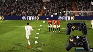 FIFA 18 ALL FREE KICKS TUTORIAL  TRIVELA KNUCKLEBALLPOWER RABONA [upl. by Sharity]