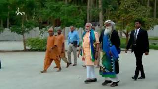 Arrival of our Honourable Prime Minister to Isha Yoga Centre Coimbatore [upl. by Tilney]