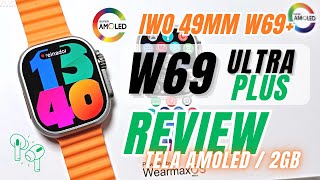 REVIEW IWO W69 ULTRA PLUS 49mm Tela AMOLED HD 2Gb MEMÓRIA ILHA DINÂMICA Sistema MicroOS 10 TOP D [upl. by Ahset]