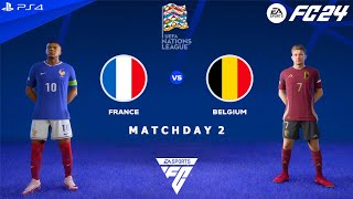 FC 24 PS4  France vs Belgium  UEFA Nations League 2425 [upl. by Alarick]