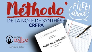 La Note de synthèse au CRFPA — Méthodologie — avec prepadalloz3442 [upl. by Ettenhoj]