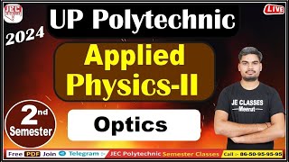 16 UPBTE 2nd Semester Applied PhysicsII Optics Class By Lalit Sir  JE CLASSES Meerut [upl. by Hanikas]