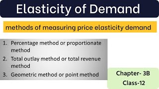 methods of measuring price elasticity demand economic class 12 [upl. by Melisandra519]