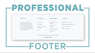 Professional Bootstrap 5 Footer  How to Create Footer in Html and Bootstrap5  Responsive Footer [upl. by Tichon199]