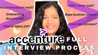 Accenture full Interview Process  Base location change Joining Process [upl. by Einnov68]